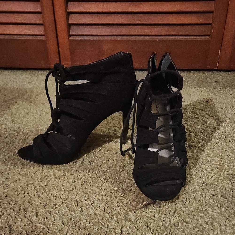 BCBGeneration Black Strappy Heels